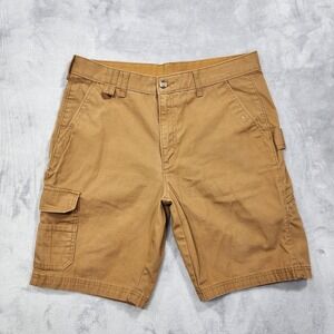 Brahma Shorts Mens 34 Brown Cargo Canvas Workwear Outdoor 10 Inseam Pockets